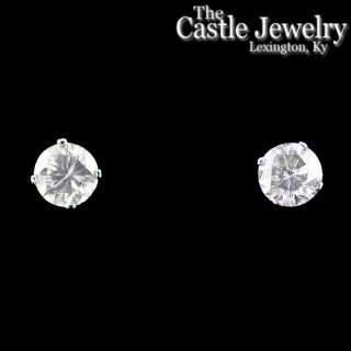  04 Ct Diamond Stud Earrings 14K Screw On White Gold Mountings EGL CERT