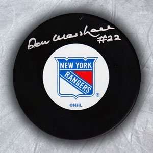  DON MARSHALL New York Rangers SIGNED Hockey Puck: Sports 