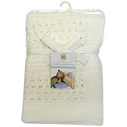 Piccolo Bambino Ivory Cotton Knitted Baby Blanket  Overstock