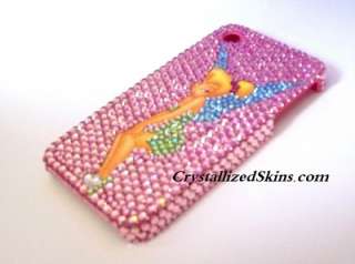 IPHONE 4 OR 3 PINK TINKERBELL CASE COVER MADE WITH SWAROVSKI CRYSTALS 