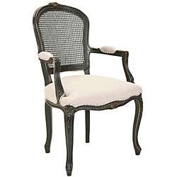 Mouries Beige/ Antiqued Black Carved Arm Chair  Overstock