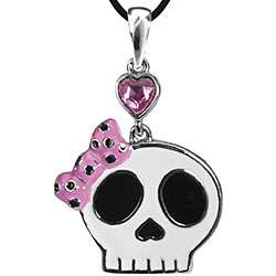 Pewter Pretty Skull Necklace  Overstock
