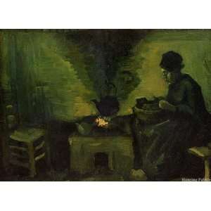  Peasant Woman by the Fireplace