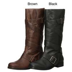 Victoire Womens Vona Mid calf Motorcycle Boots  