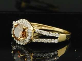   Gold 1.01Ct. Round Cut Chocolate Brown Diamond Engagement Ring  
