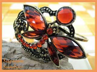   Color Swarovski Crystal Butterfly Metal Bangle Bracelet #20  