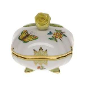    Herend Queen Victoria Covered Bonbon With Rose: Kitchen & Dining
