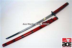 Classic Red Smoke Japanese Samurai Katana 3 Sword Set  
