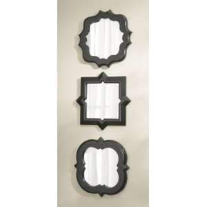 Pack of 9 Geometric Shape Wall Mirrors with Black Frames:  