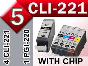 New Ink Set for Canon CLI 221 PGI 220 Pixma MP560  