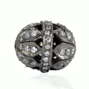 Sterling Silver 925 Rhodium Plated Cz Designer Beads Fashion Jewelry 