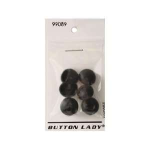    JHB Button Lady Buttons Black 1/2 6 pc (6 Pack)