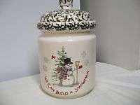 Ceramic COOKIE JAR  Holiday SNOWMAN  