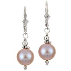Charming Life Sterling Silver Pastel Pink FW Pearl Earrings (9 10 mm 