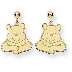 Goldplated Disneys Winnie the Pooh Earrings  