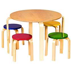 Childrens 5 piece Wooden Round Table and Chairs Set  Overstock
