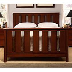 Cherry Mission style Slatted King Bed  Overstock