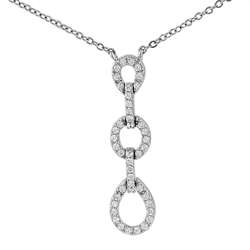 Sterling Silver Cubic Zirconia Dangling Necklace  Overstock