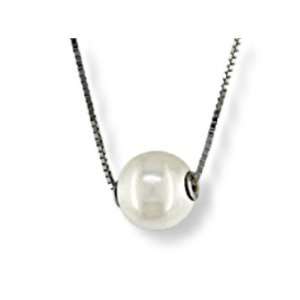  14kt white gold 7x7.5mm Imperial Cultured Pearl Solitaire 