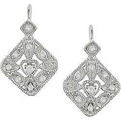10k White Gold 1/6ct TDW Diamond Earrings  Overstock