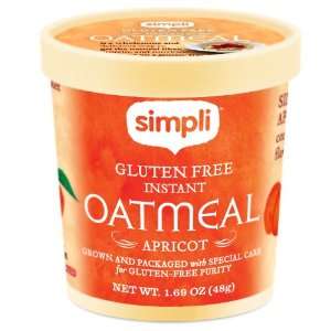 Simpli Gluten Free Instant Apricot Oatmeal Single Serve Cup, Case of 6 