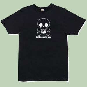 Evil in a cute way Skull and X bones T Shirt (S 4XL)  