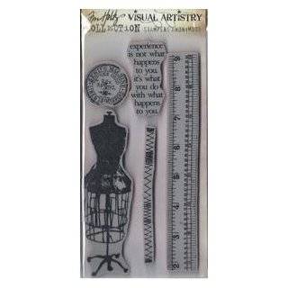  Dress form sewing collage rubber stamp WM Arts, Crafts & Sewing