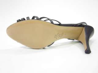 CREW Black Leather Strappy Heels Pumps Shoes Sz 9  
