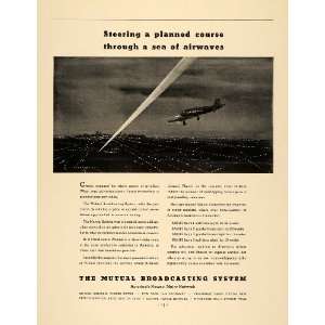  1936 Ad Mutual Broadcasting System Network Radio Plane 