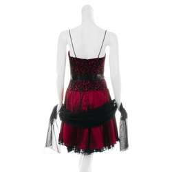 Aspeed Womens Red/ Black Pleated Skirt Party Dress  Overstock