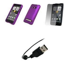  HTC Evo 4G   Premium Light Purple Rubberized Snap On Cover 