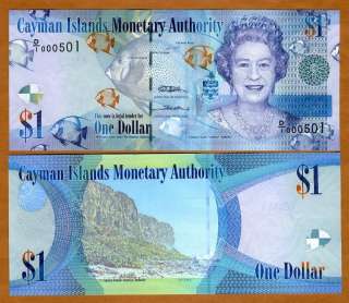 Cayman Islands, $1, 2010 (2011), P New, UNC  Low S/Ns  