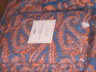 WILLIAMS SONOMA PRINTED PAISLEY KING CAL KING QUILT COVERLET 3PC SET 