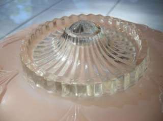 Vintage 1940s PINK Ceiling light Shade scalloped wheat victorian 