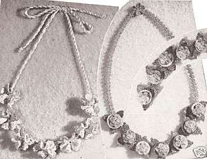 Vintage Crochet Flower Jewelry Necklace Bracelet Pattrn  