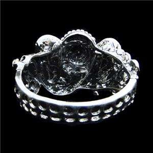 Retro Elephant Flower Bracelet Bangle Swarovski Crystal  