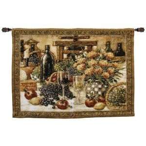  Table For Two Wine Fruit Flowers Wall Hanging Tapestry 