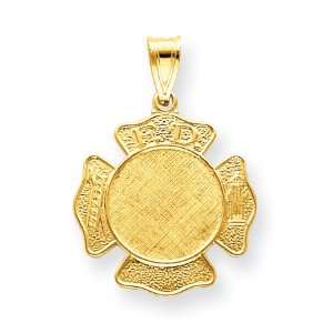  14k 13/16in Saint Florian Medal Pendant/14kt Yellow Gold 