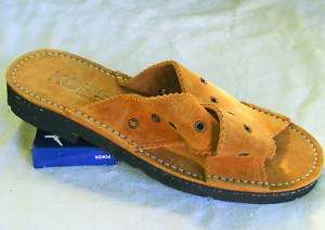 sz 8 M suede leather KORS tire tread sole sandals shoes  