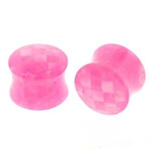   Marble Checkered Double Flared Plugs   2G   Sold as a Pair Jewelry