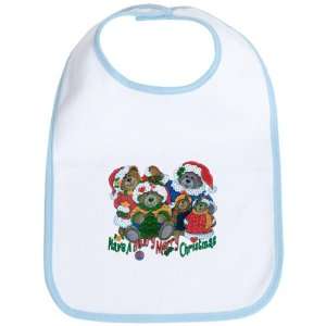   Baby Bib Sky Blue Have A Beary Merry Christmas Bears: Everything Else