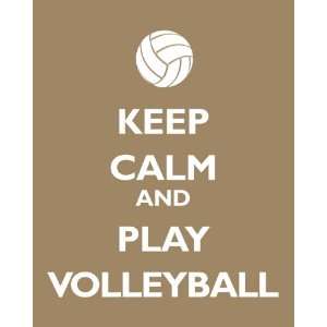  Keep Calm and Play Volleyball, premium print (khaki)
