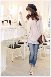 CHIC PLEATED KNIT TOP THREE QUARTER SLEEVE FAKE TWO PIECE 2110  