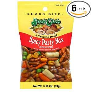 Snak Club Spicy Party Mix, 3.5 ounce bags, (Pack of 6)  