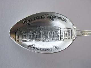 Vintage Sterling Silver Souvenir Collector Spoon Carnegie Library 