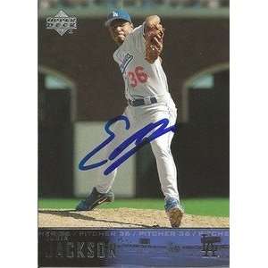Edwin Jackson Signed Los Angeles Dodgers 2004 UD Card:  
