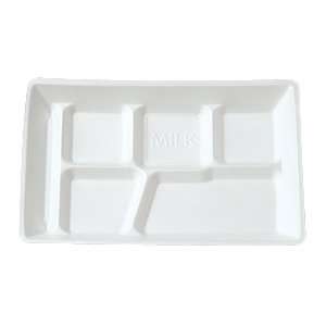 Genpak 10600 12 1/2 x 8 1/2 x 1 1/8 6 Compartment School White Foam 