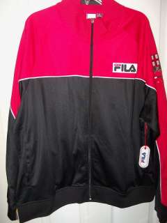 FILA Full Zip Red Warm Up Ahtletic Jacket Mens Size XXL 2XL NWT #9 