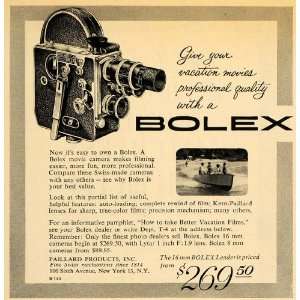  1955 Ad Paillard Products Bolex Movie Camera Boating 