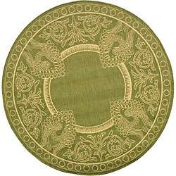 Indoor/ Outdoor Abaco Olive/ Natural Rug (53 Round)  